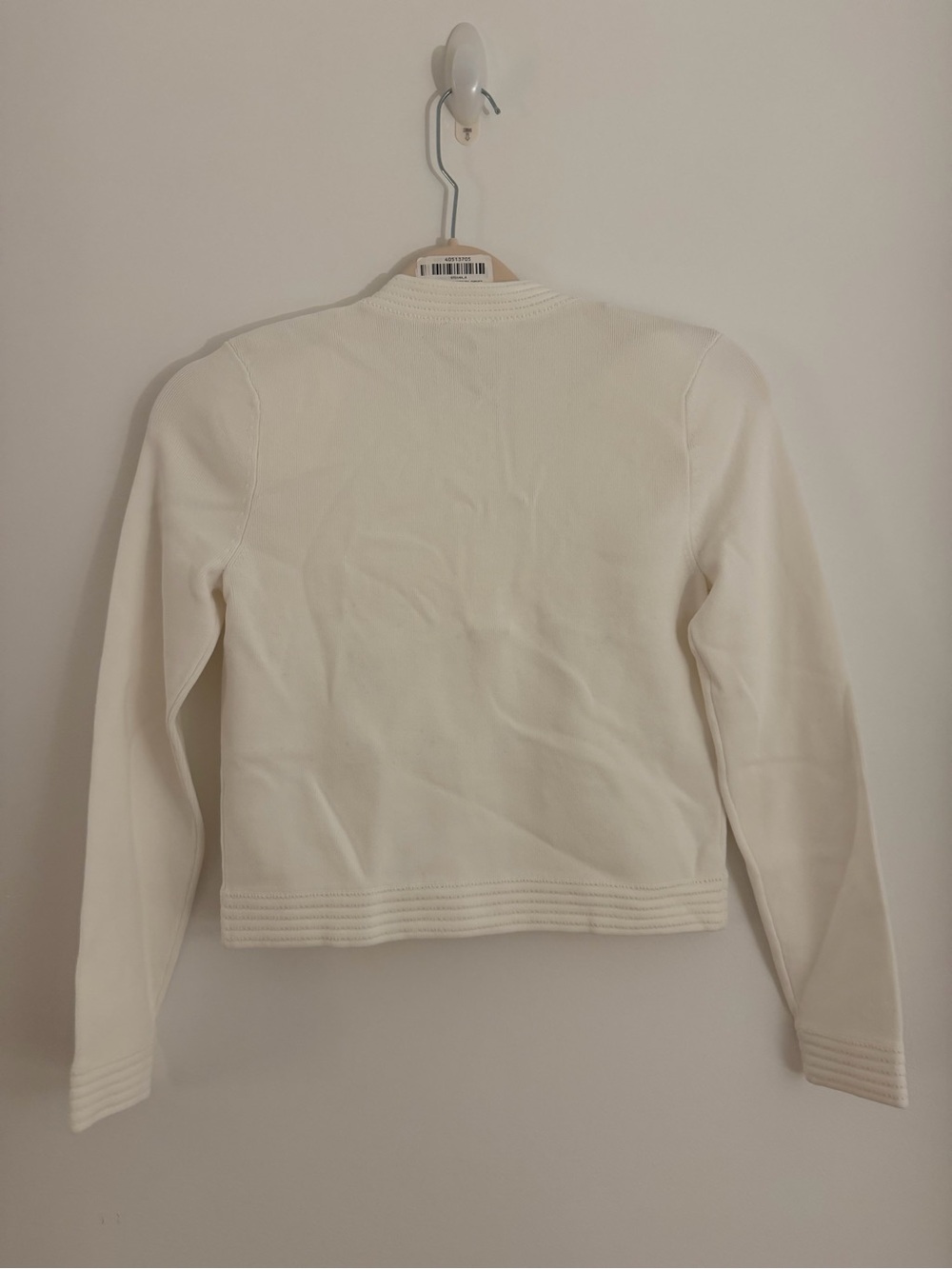 NWT L'AGENCE Patsy Crop Crewneck Cardigan in White - Picture 6 of 7